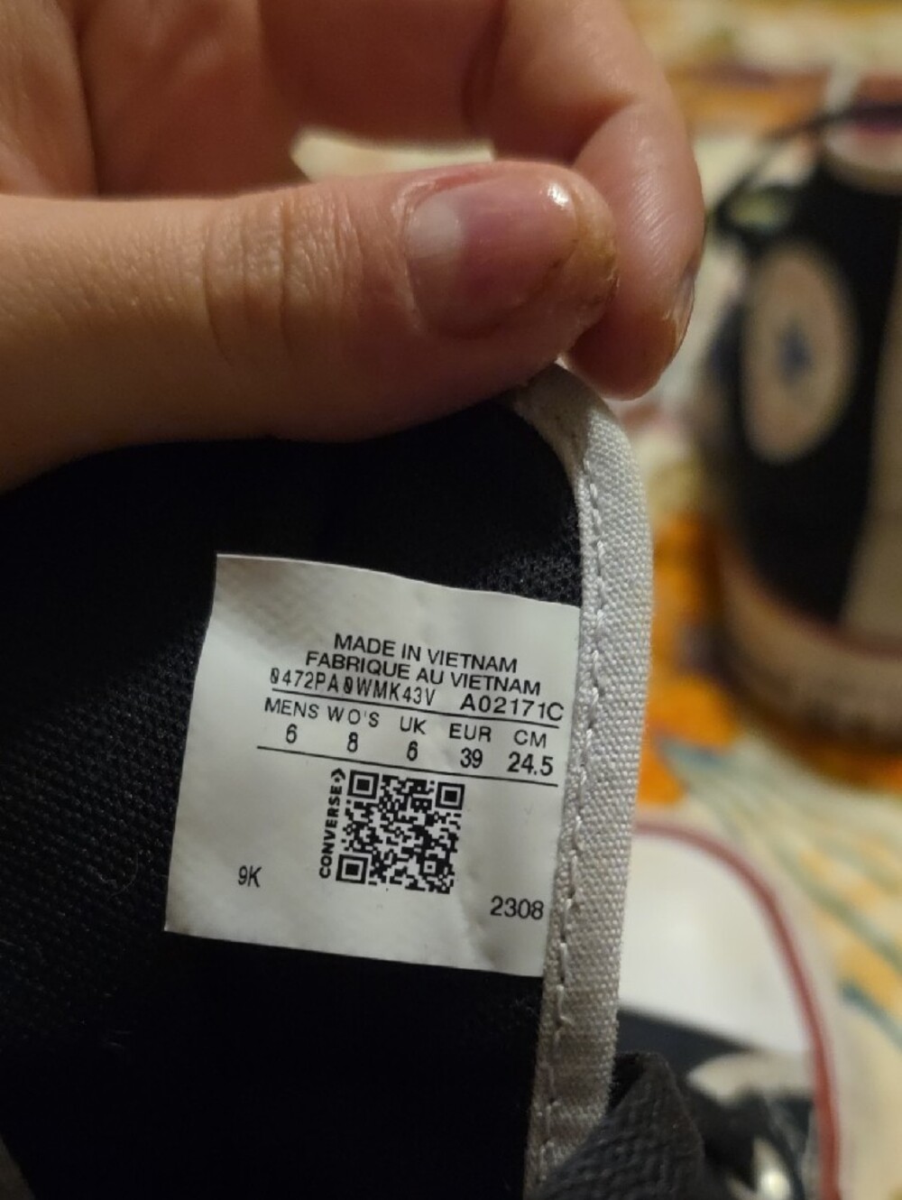 Custom Black High Top Converse With Comfort Insole - Picture 6 of 8